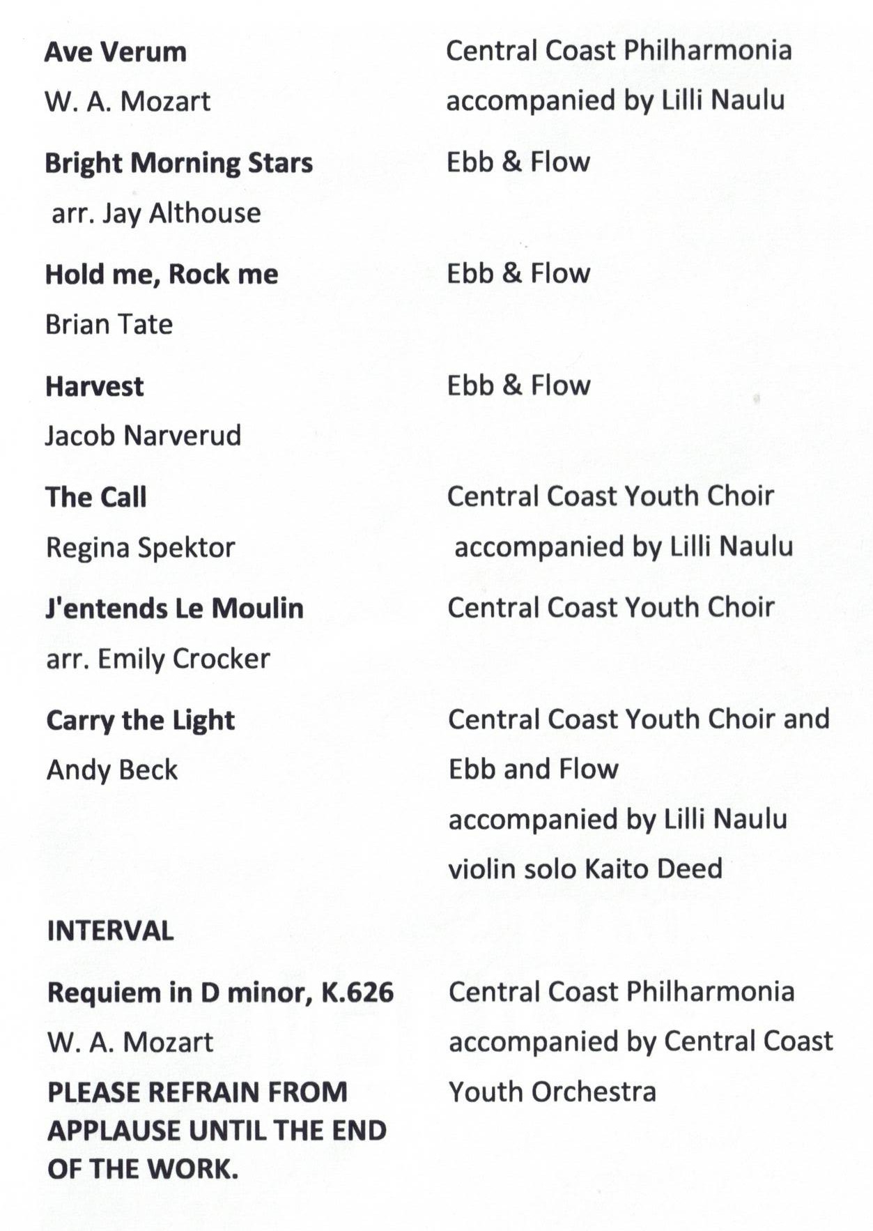 Concert Programme